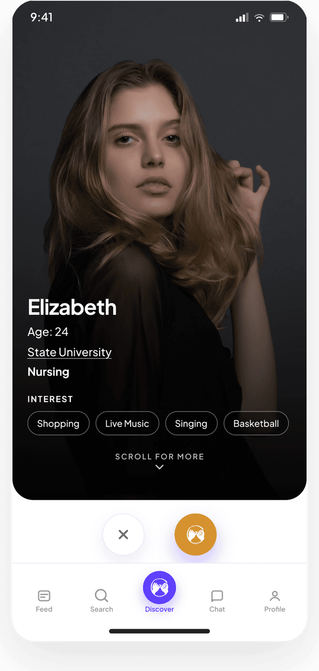 Link Discover screen - Elizabeth